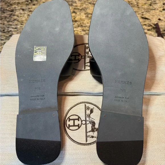 Hermès Black Slide Sandals - Picture 5 of 8